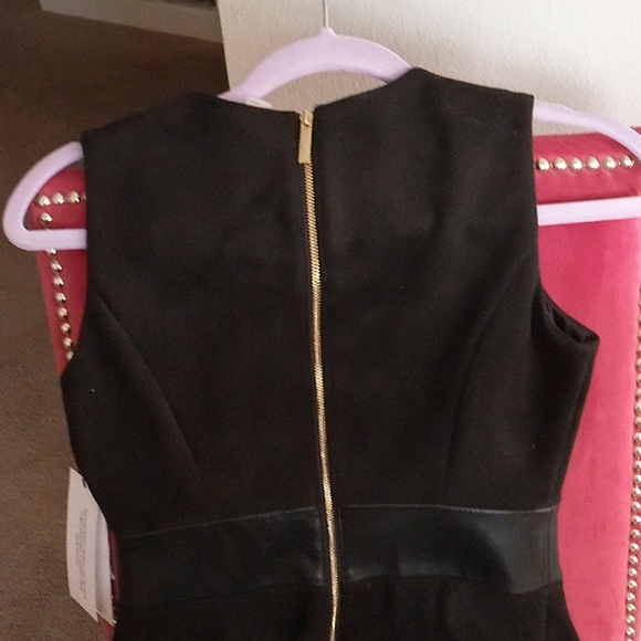 Calvin Klein Sleeveless Fit and Flare Dress with Faux Leather Trim - Picture 5 of 9